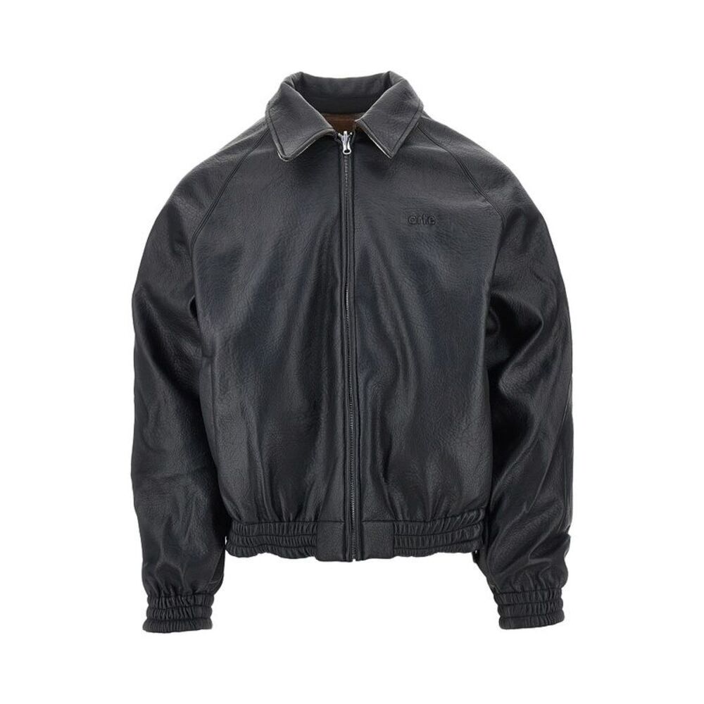 Arte Men Faux Leather And Flannel Reversible Jacket